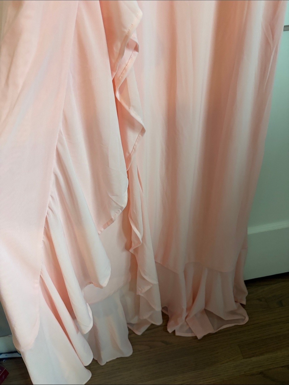 Off-Shoulder Blush Pink Evening Gown - Picture 5 of 11